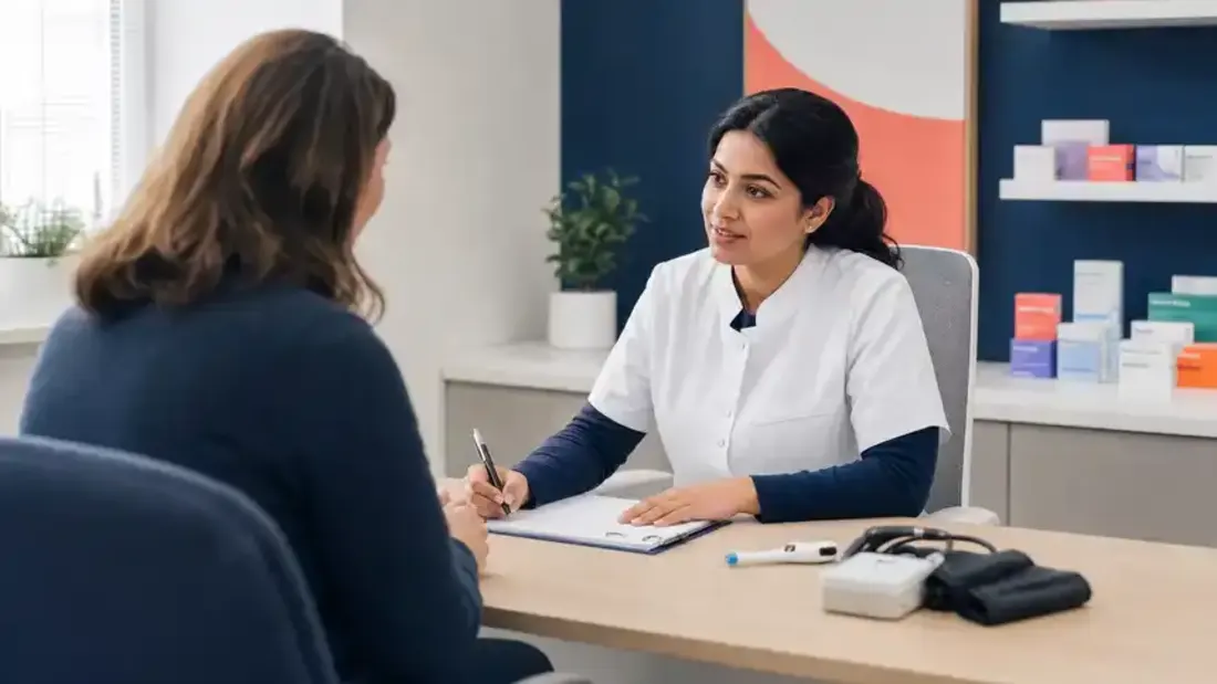 Clinical NHS pharmacy consultation room